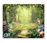 Luminora 10x8ft Enchanted Spring Magic Forest Backdrop Fairy Tale Woodland Wall Tapestry Background Birthday Party Banner Decorations Kids Photo Booth Props