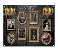 Luminora 10x8ft Halloween Haunted House Backdrop Gothic Horror Photo Frames Chandelier Background Horror Spider Web Holiday Decoration Kids Party Photo Banner