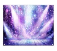 Luminora 10x8ft Purple Spotlight Stage Concert Backdrop Sing Dance Music Festival Lighting Background Prom Birthday Party Decoration Photo Banner Props