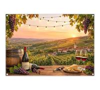 Luminora 2.1 x 1.5 m Sunset in Vineyard Photography Background Wine from the Vine Polyester Background for Vintage Farm Decorations Banner Photo Booth Props
