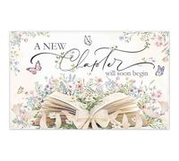 Luminora 72x43inch A New Chapter Will Soon Begin Backdrop Retro Floral Story Book Bridal Shower Background Kid New Born Party Decoration Photo Banner Props