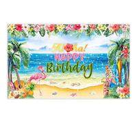 Luminora 72x43inch Aloha Birthday Backdrop Hawaiian Tropical Luau Summer Beach Flamingo Photography Background Baby Party Shower Decorations Photo Props