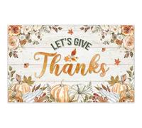 Luminora 72x43inch Autumn White Wood Backdrop Thanks Giving Watercolor Floral Fall Maple Leaves Pumpkin Background Let's Give Thanks Kids Adults Decor Photo Banner Props