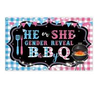 Luminora 72x43inch Gender Reveal Backdrop He or She What Will Baby Be Background Newborn Announce Pregnancy Party Decorations Photo Studio Booth Props Banner