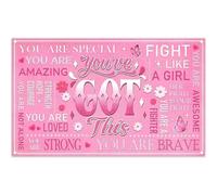Luminora 72x43inch Pink You've Got This Backdrop Breast Cancer Awareness Month Encouragement Slogan Background Women Health Power Decor Photo Banner Props