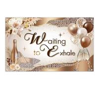Luminora 72x43inch Waiting to Exhale Backdrop Brown Boho Floral Champagne Wine High Heel Mosaic Tiles Background Balloon Women Party Banner Photo Props Booth