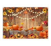 Luminora 7x5ft Autumn Country Barn Wood Backdrop Fall Maple Leaves Sunflower Pumpkin Background Harvest Family Thanks Giving Birthday Decor Photo Banner Props