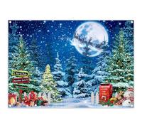 Luminora 7x5ft Christmas Winter Night Snow Forest Backdrop North Pole Christmas Trees Fairytale Wonderland Background Kids Adults Decor Party Photo Banner