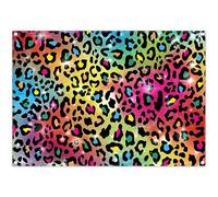 Luminora 7x5ft Colorful Leopard Print Backdrop Africa Animal Neon Glow Retro Wild Background Kid Women Birthday Stylish 80s Party Decorations Photo Banner Props