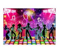 Luminora 7x5ft Disco Party Backdrop 70s 80s 90s Disco Dance Flash Balls Background Let's Glow Crazy Neon Birthday Banner Party Photo Props Supplies