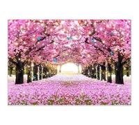 Luminora 7x5ft Fabric Spring Cherry Blossom Forest Backdrop Pink Floral Boulevard Easter Background Birthday Wedding Decor Photo Booth Props