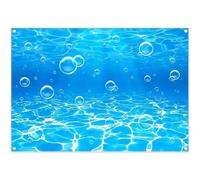 Luminora 7x5ft Fabric Underwater Blue Water Backdrop Fantasy Bubbles Under The Sea Theme Blue Background Baby Shower Party Decorations Photo Banner Props