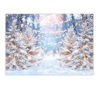 Luminora 7x5ft Fabric Winter Snow Scene Forest Backdrop Wonderland Pine Trees Background Kids Adults Christmas New Year Decoration Photo Banner Props