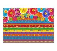 Luminora 7x5ft Mexican Themed Backdrop Floral Papel Picado Background Cinco De Mayo Striped Wall Tapestry Taco Tuesday Party Banner Decorations Photo Booth Props