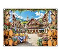 Luminora 7x5ft Oktoberfest Bavarian Village German Alpine Backdrop