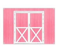 Luminora 7x5ft Pink Barn Photogrophy Backdrop Rustic Cowgirl Western Farm Wooden Door Background Kids Birthday Party Decorations Photo Booth Banner Props