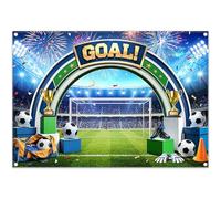 Luminora 7x5ft Polyester Fabric Goal Themed Football Stadium Backdrop Boys Soccer Background Fireworks Wall Tapestry Sports Party Banner Decorations Photo Booth Props