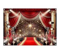 Luminora 7x5ft Red Carpet Movie Night Stage Photography Backdrop | Polyester Fabric, Tapestry, Spotlight Background, Graduation Prom Party Supplies, Banner Decorations, Outdoor Photo Booth