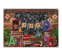 Luminora 7x5ft School Backdrop ABC Vintage Wood Wall Back to School Photography Background Kids Classroom Kindergarten Party Decoration Photo Banner Props