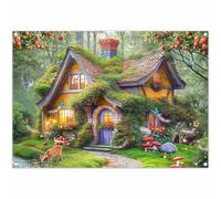 Luminora 7x5ft Spring Enchanted Forest House Backdrop Fairytale Wonderland Stone Path Photography Floral Grassland Backgound Decoration Photo Banner Props