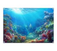 Luminora 7x5ft Summer Under The Sea Photography Backdrop Tropical Ocean Coral Underwater Background Birthday Baby Shower Party Decorations Photo Tapestry Props