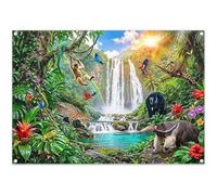 Luminora 7x5ft Tropical Rainforest Safari Animals Wild Jungle Backdrop