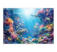 Luminora 7x5ft Under The Sea Backdrop Underwater Aquarium Tropical Ocean Colorful Coral Background Party Baby Shower Decorations Photo Banner Props Booth