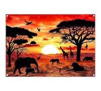 Luminora 7x5ft Wildlife At Sunset African Savanna Deserts Backdrop