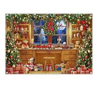 Luminora 7x5ft Winter Christmas Toy Room Backdrop Xmas Eve Bear Trees Crystal Ball Elk Table Background Celebrate Festival Decor Photo Banner Props