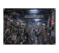 Luminora 7x5ft Zombie Subway Station Scary Abandoned Underground Backdrop