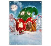 Luminora 8 x 1.8m Winter Christmas Village Background Snow Cedar Forest Elk Background Candy Merry Christmas Birthday Baby Shower Decor Party Photo Banner