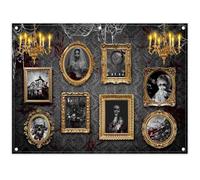 Luminora 8x6ft Halloween Haunted House Backdrop Gothic Horror Photo Frames Chandelier Background Horror Spider Web Holiday Decoration Kids Party Photo Banner