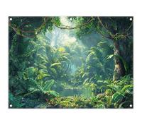 Luminora 8x6ft Jungle Forest Summer Tropical Wild Natural Backdrop | Polyester Fabric, Tapestry, Rainforest Background, Kids Adventure Party Supplies, Banner Decorations, Outdoor Photo Booth