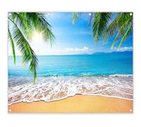 Luminora Fabric 10x8ft Summer Beach Photography Backgrop Hawaiian Tropical Ocean Palm Leaves Sea Luau Background Birthday Party Decorations Photo Booth Banner