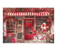 Luminora Fabric 10x8ft Valentine's Day Cake Shop Photography Backdrop Red Dessert Flowers Love Heart Balloons Background Wedding Bridal Party Decoration Photo Banner Booth