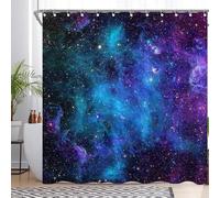 Luminora Outer Space Starry Galaxy Shower Curtain for Bathroom Cosmic Planet Galactics Milky Way Decorations Sets with 12 Hooks Waterproof Polyester 72" x 72"