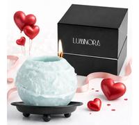 LUMINORA Unique Spiral Scented Candle | Hand-Crafted Soy Decorative Candle with Mesmerizing Spiral Burn, Twisted Wave Design & Premium Gift Box | (Bit of Blue, Ocean)