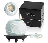 LUMINORA Unique Spiral Scented Candle | Hand-Crafted Soy Decorative Candle with Mesmerizing Spiral Burn, Twisted Wave Design & Premium Gift Box | (Bit of Blue, Ocean)