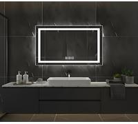 luminorcrest 60x100cm LED Bathroom Mirror with Front and Backlit, Dimmable Rectangular Vanity Mirror with Anti-Fog, CRI 90+ Shatterproof Tempered Glass, Memory Function, Horizontal/Vertical Wall-Mount