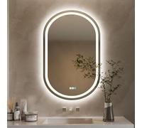 luminorcrest 70 * 90cm Oval LED Mirror,Smart Bathroom Mirror with Light,smart mirror,Anti-Fog, 3 Colour Dimmable, Front and Backlit, CRI90+, Touch Button,Horizontal/Vertical