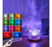 Luminorth Cube Ocean Lamp Aurora Borealis Ocean Wave Projector Adjustable Crystal Table Cool Light for Home Office Bar Restaurant Underwater (Round)