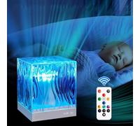 Luminorth Cube Ocean Lamp Aurora Borealis Ocean Wave Projector Adjustable Crystal Table Cool Light for Home Office Bar Restaurant Water (Square)