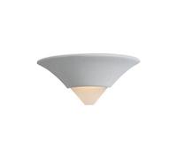 Luminosa Lighting Ceramic 1 Light Indoor Wall Uplighter - 100W Unglazed, Acid White Glass, E27