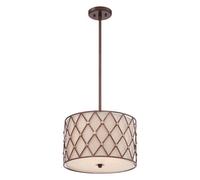 Luminosa Lighting Elstead 3 Light Medium Ceiling Pendant Copper Brown Lattice, E27