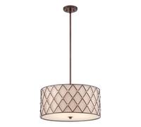 Luminosa Lighting Elstead 4 Light Large Ceiling Pendant Copper Brown Lattice, E27