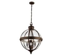 Elstead Adams 4 Light Ceiling Chandelier Pendant Light British Bronze, E14