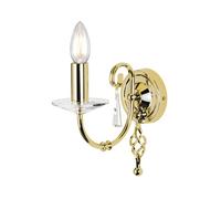 Aegean 1 Light Indoor Candle Wall Light Polished Brass E14 Netlighting Yellow One Size