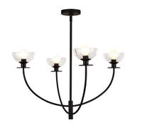 Luminosa Lighting Elstead Alora Mood Sylvia Multi Arm Pendant Ceiling Light Contemporary Matt Black 4X E14