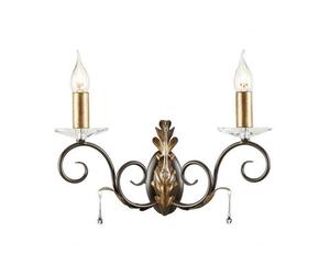 Luminosa Lighting Elstead Amarilli 2 Light Indoor Candle Wall Light Gold, Floral Leaves Design , E14