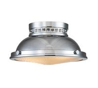 Luminosa Lighting Elstead Amelia 2 Light Bowl Semi Flush Ceiling Light, Polished Chrome